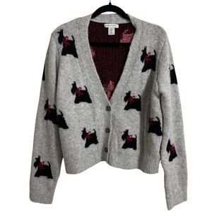 NWOT Cupcakes and Cashmere Scottie Dog Cardigan Size Medium